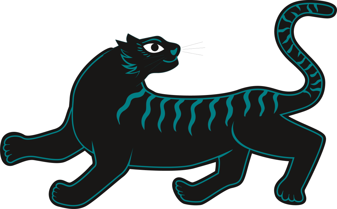 Mascotte de BaoClub, un puma noir au style asiatique, symbolisant la force et l’authenticité de la marque.